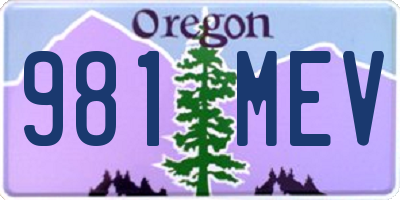 OR license plate 981MEV