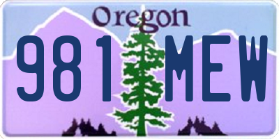 OR license plate 981MEW