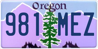 OR license plate 981MEZ