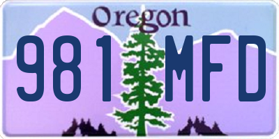 OR license plate 981MFD