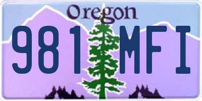 OR license plate 981MFI
