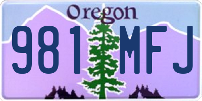 OR license plate 981MFJ