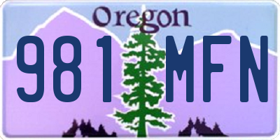 OR license plate 981MFN