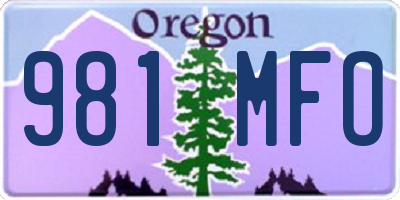 OR license plate 981MFO