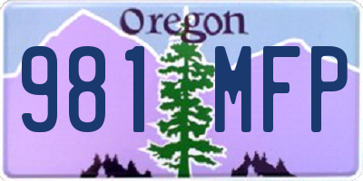 OR license plate 981MFP