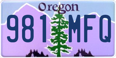 OR license plate 981MFQ