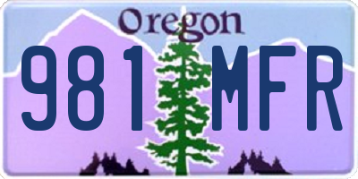 OR license plate 981MFR