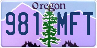 OR license plate 981MFT