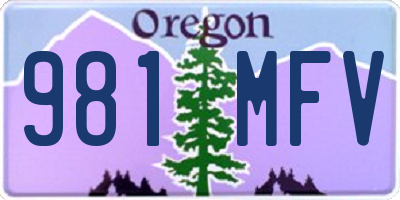 OR license plate 981MFV