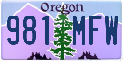 OR license plate 981MFW