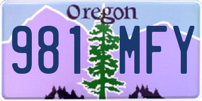 OR license plate 981MFY