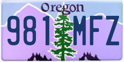 OR license plate 981MFZ