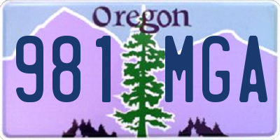 OR license plate 981MGA