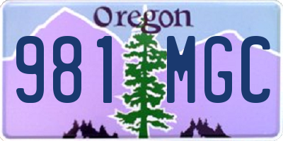 OR license plate 981MGC