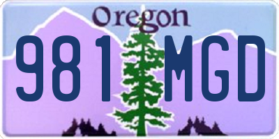 OR license plate 981MGD