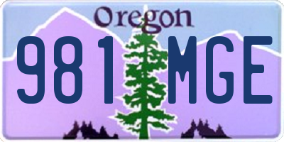 OR license plate 981MGE