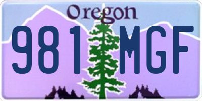 OR license plate 981MGF