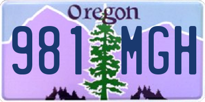 OR license plate 981MGH