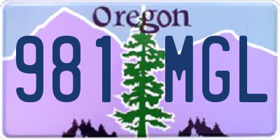 OR license plate 981MGL