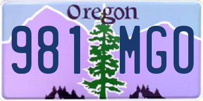 OR license plate 981MGO