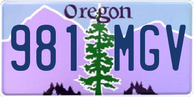 OR license plate 981MGV