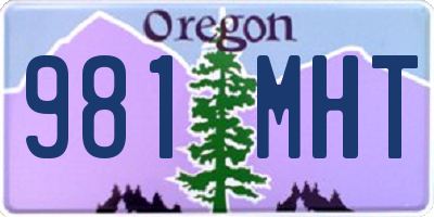 OR license plate 981MHT