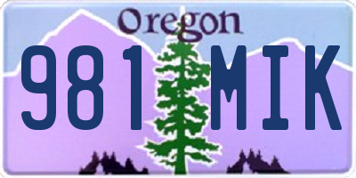 OR license plate 981MIK