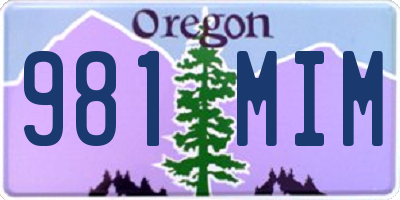 OR license plate 981MIM