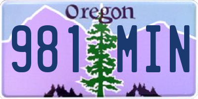 OR license plate 981MIN