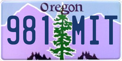 OR license plate 981MIT