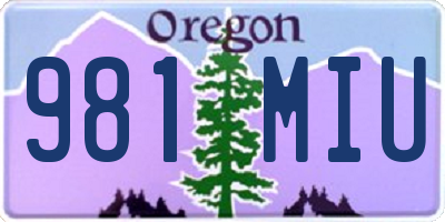 OR license plate 981MIU