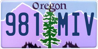 OR license plate 981MIV