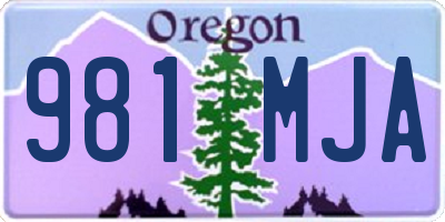 OR license plate 981MJA