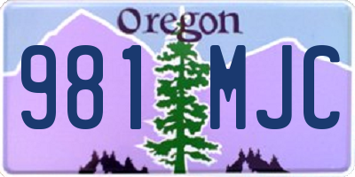 OR license plate 981MJC