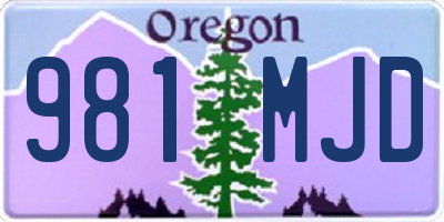 OR license plate 981MJD