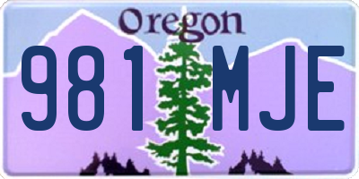 OR license plate 981MJE