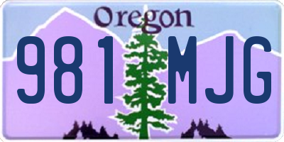 OR license plate 981MJG