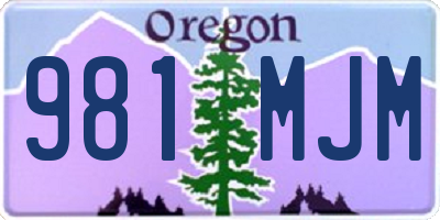OR license plate 981MJM