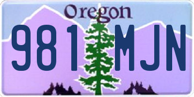 OR license plate 981MJN