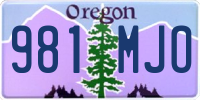 OR license plate 981MJO