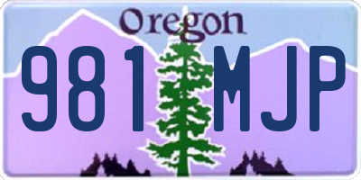 OR license plate 981MJP