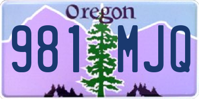 OR license plate 981MJQ