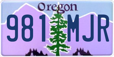 OR license plate 981MJR