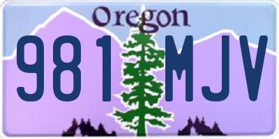 OR license plate 981MJV