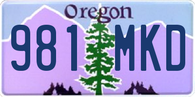 OR license plate 981MKD