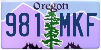 OR license plate 981MKF