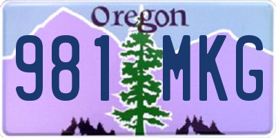 OR license plate 981MKG