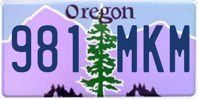 OR license plate 981MKM