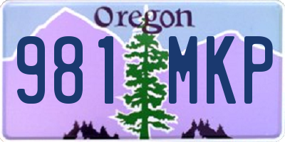 OR license plate 981MKP