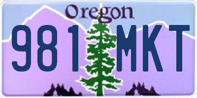 OR license plate 981MKT